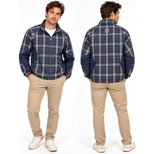 Zero Restriction Tour Series 2R Plaid Windbreaker Jacket Men’s L Navy